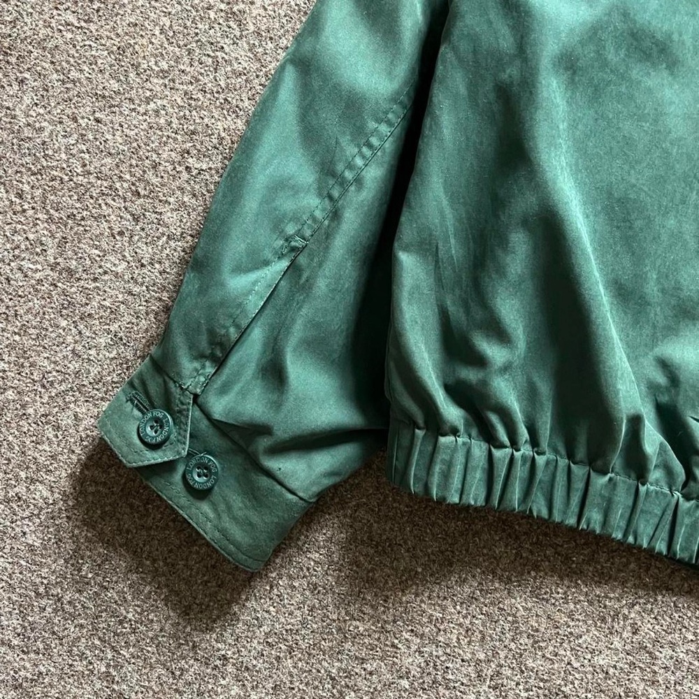 Vintage London Fog Microsuede Green Zip Up Bomber Jacket Colorblock Collar Men M - Picture 8 of 14